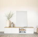 Kave Home TV-meubel Abilen Eiken, 200 x 44cm, kleur Wit, Huis en Inrichting, Kasten | Televisiemeubels, Nieuw, Verzenden