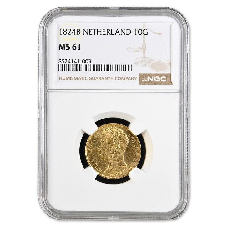 10 Gulden Willem I 1824 B, Postzegels en Munten, Munten | Nederland, Verzenden