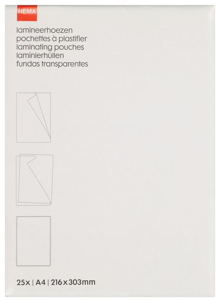 HEMA Lamineerhoezen 80 micron 21.6x30.3 - 25 stuks, Diversen, Agenda's, Nieuw, Verzenden