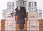 Amerika en de sancties uit 1936 op spotprent (lijst optie), Antiek en Kunst, Kunst | Litho's en Zeefdrukken, Verzenden