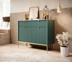 Dressoir groen 104x39x83 cm goud hotel chique, 100 tot 150 cm, Verzenden, Nieuw, Industrieel