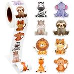 500 Stickers Op Rol - 2.5cm - Dierentuin Dieren Los -, Verzenden, Nieuw