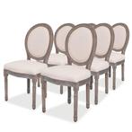 vidaXL Eetkamerstoelen 6 st stof crèmekleurig, Verzenden, Nieuw