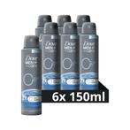 6x Dove Deodorant Men+ Care 0% 150 ml, Diversen, Nieuw, Verzenden