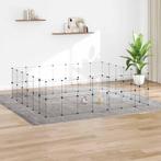 vidaXL Huisdierenkooi met deur 52 panelen 35x35 cm staal, Verzenden, Nieuw