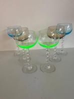 Wijnglas (6) - Uraniumglas - Ouraline, Antiek en Kunst
