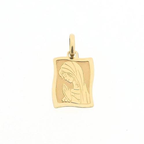 9 Krt. Hanger met gravure van Maria (religieus, gravures), Sieraden, Tassen en Uiterlijk, Antieke sieraden, Goud, Ophalen of Verzenden