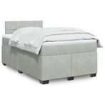 vidaXL Boxspring met matras fluweel lichtgrijs 120x200 cm, Huis en Inrichting, Slaapkamer | Bedden, Verzenden, Nieuw, Twijfelaar