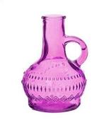 Gekleurd glazen flesje / vaasje lille – fuchsia h10 x ø7 cm, Ophalen of Verzenden, Nieuw