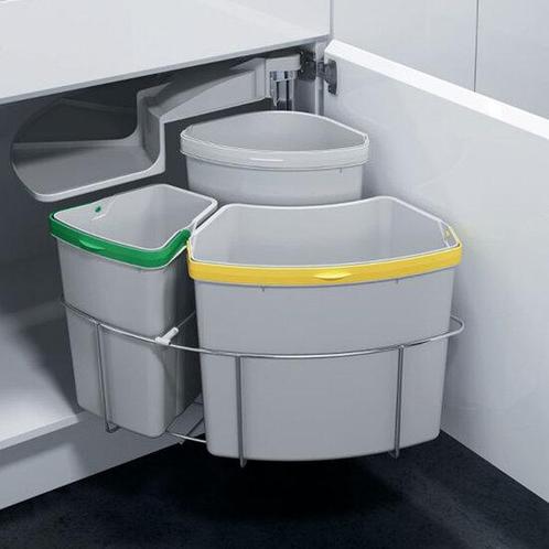 Draaiend afvalemmersysteem,  inhoud van 39 liter (1x18 + ..., Huis en Inrichting, Woonaccessoires | Prullenbakken, Verzenden