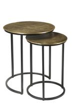 Bijzettafel Set Cast Iron Beau Gold | 55 &amp; 50cm, Huis en Inrichting, Tafels | Bijzettafels, Ophalen, Nieuw