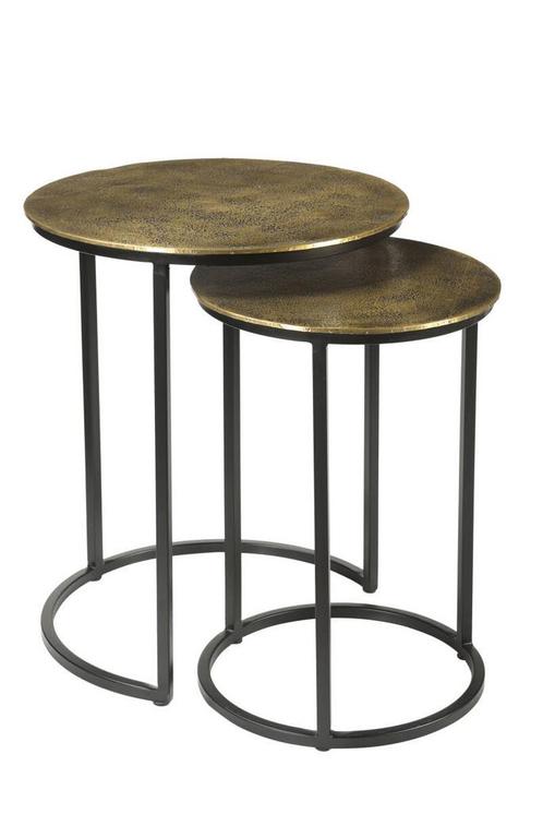 Bijzettafel Set Cast Iron Beau Gold | 55 &amp; 50cm, Huis en Inrichting, Tafels | Bijzettafels, Ophalen