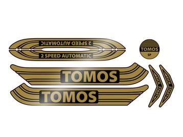 Sticker Tomos 2-Speed Automatic SP goud / zwart set Golden beschikbaar voor biedingen