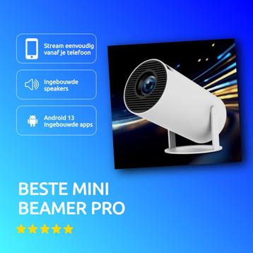 Mini Beamer Pro - Thuisbioscoop - Android 13 - WIFI6 - Wit beschikbaar voor biedingen