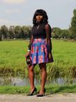 Afrikaanse print mini rok - Blauw / Roze