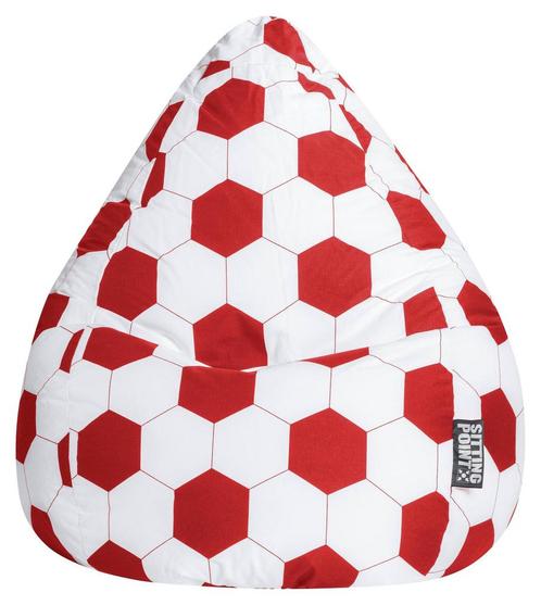 BeanBag Voetbal XL - Rood/Wit, Huis en Inrichting, Zitzakken, Verzenden