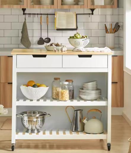 Keukeneiland met Lades en Planken op Wielen – 98 cm, Huis en Inrichting, Keuken | Keukenelementen, Nieuw, Verzenden