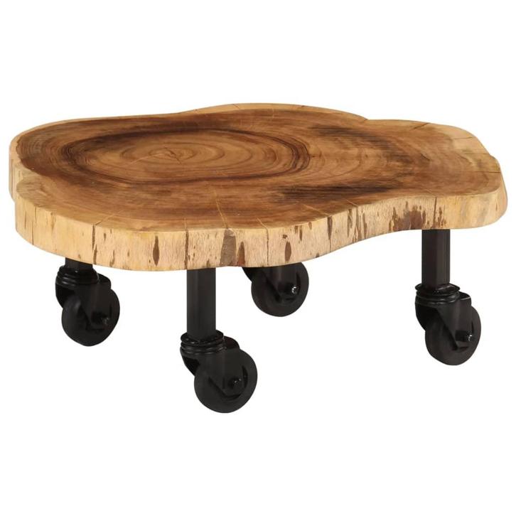 vidaXL Salontafel 60x55x25 cm massief acaciahout, Huis en Inrichting, Tafels | Salontafels, 50 tot 100 cm, Nieuw, 50 tot 100 cm