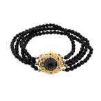 Glaskralen armband met gouden slot; Antiek | 18,5 cm, Gebruikt, Overige kleuren, Ophalen of Verzenden, Met edelsteen