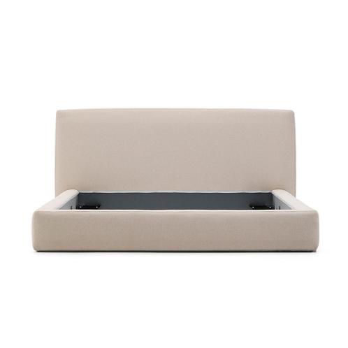 *WOONWINKEL* Kave Home Blok Luxe Bedframe Beige Stof 180x200, Huis en Inrichting, Slaapkamer | Bedden, Beige, Nieuw, Verzenden