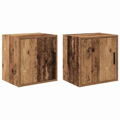 vidaXL Garage wandkasten 2 st bewerkt hout oud hout, Huis en Inrichting, Kasten | Stellingkasten, Nieuw, Verzenden
