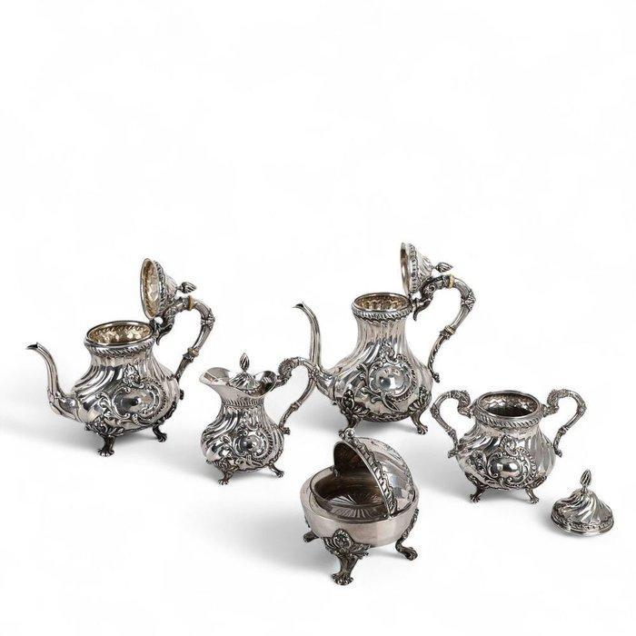 Theeservies - .833 zilver - 19e eeuw, Antiek en Kunst, Antiek | Goud en Zilver