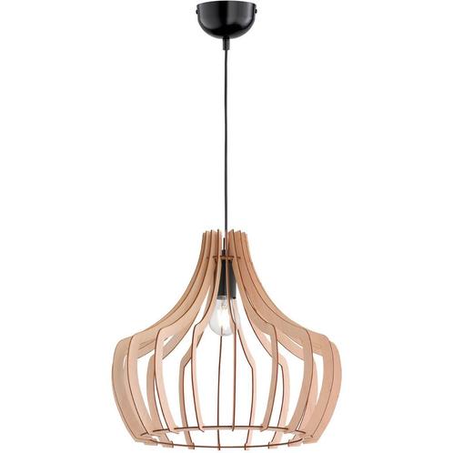 LED Hanglamp - Trion Wody - E27 Fitting - Rond/Ovaal - Mat, Huis en Inrichting, Lampen | Hanglampen, Nieuw, Hout, Ophalen of Verzenden
