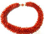 Halsketting - 18 karaat Geel goud Koraal - Rood Koraal, Sieraden, Tassen en Uiterlijk, Kettingen, Nieuw