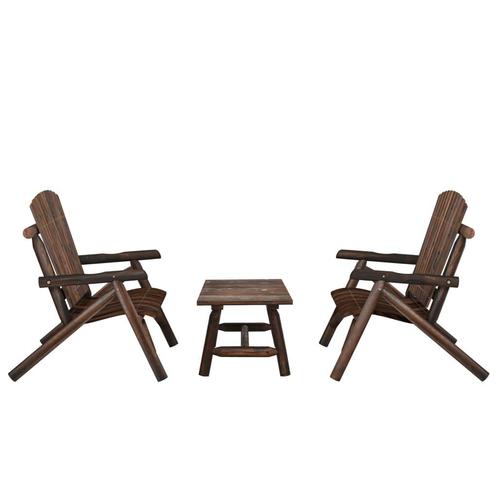 vidaXL 3-delige Loungeset massief vurenhout, Tuin en Terras, Tuinsets en Loungesets, Loungeset, Nieuw, Hout, Verzenden