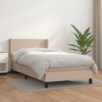 vidaXL Boxspring met matras kunstleer cappuccinokleurig, Overige materialen, 90 cm, Eenpersoons, Bruin