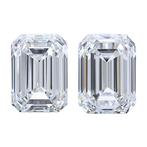 2 pcs Diamant (Natuurlijk) - 2.00 ct - Smaragd - D, Nieuw