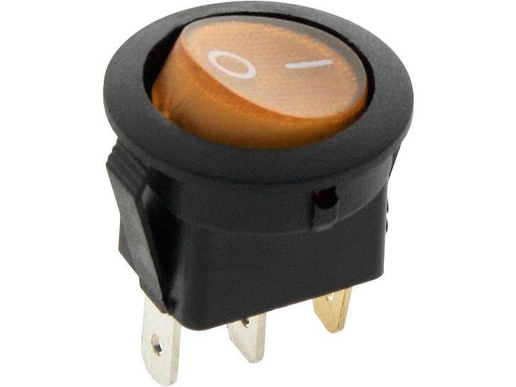 Schakelaar - geel - 250 volt - 6A - verlicht rond - 3 pins, Doe-het-zelf en Verbouw, Elektra en Kabels, Schakelaar, Nieuw, Ophalen of Verzenden