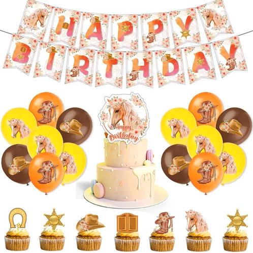 Partydecoratie set Sweet Horse met taart- en cupcake toppers, Hobby en Vrije tijd, Taarten en Cupcakes maken, Taarten of Cupcakes