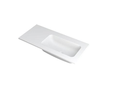 FAKTOR Wastafel in polystone | 100 x 45 x 1,5 wasbak rechts, Huis en Inrichting, Badkamer | Badkamermeubels, Wastafelkast, Nieuw