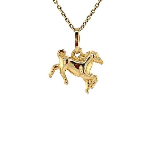 Gouden hanger paard 14 krt, Sieraden, Tassen en Uiterlijk, Kettinghangers, Goud, Zo goed als nieuw, Goud, Verzenden