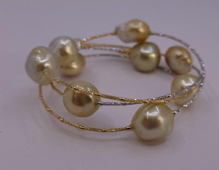 Armband - 18 karaat Geel goud, Witgoud, Gouden Zuidzeeparels, Sieraden, Tassen en Uiterlijk, Armbanden