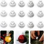 200x Kerstbal Covers – Ø1,2 cm – Hangers met Veer- Zilver, Diversen, Verzenden, Nieuw