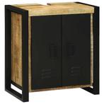 vidaXL Waskast met opslag Bruin 55 x 35 x 60 cm Massief, Huis en Inrichting, Verzenden, Nieuw