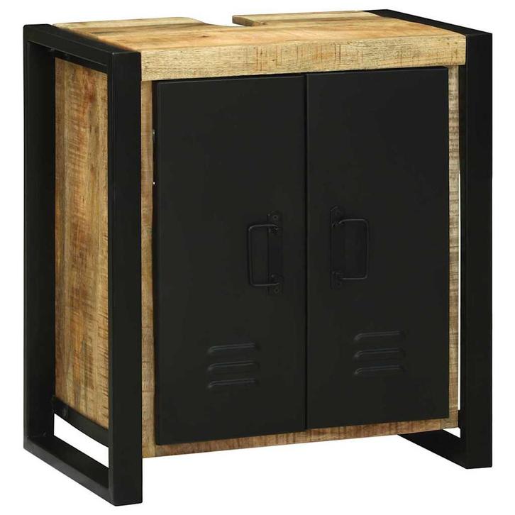 vidaXL Waskast met opslag Bruin 55 x 35 x 60 cm Massief, Huis en Inrichting, Tafels | Kaptafels, Nieuw, Verzenden