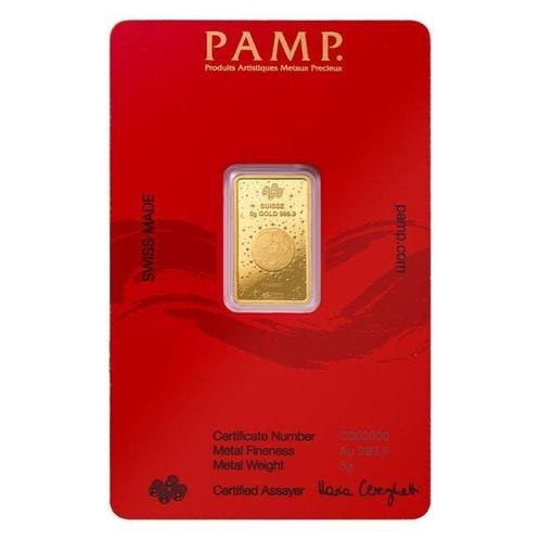 5 gram - Goud .999 - 2025 5 Gram 9999 PAMP Suisse Lunar Year, Postzegels en Munten, Edelmetalen en Baren