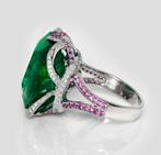 Verlovingsring - 18 karaat Witgoud - 20.95ct. tw. Smaragd -