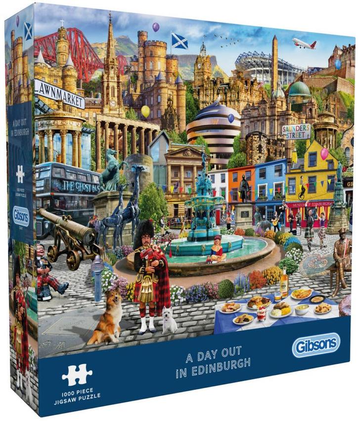 Adrian Chesterman - A Day Out in Edinburgh Puzzel (1000, Hobby en Vrije tijd, Denksport en Puzzels, Nieuw, Verzenden