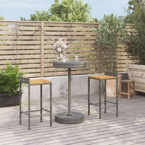 vidaXL 3-delige Tuinbarset poly rattan en massief acaciahout, Tuin en Terras, Tuinsets en Loungesets, Nieuw, 2 zitplaatsen, Rotan