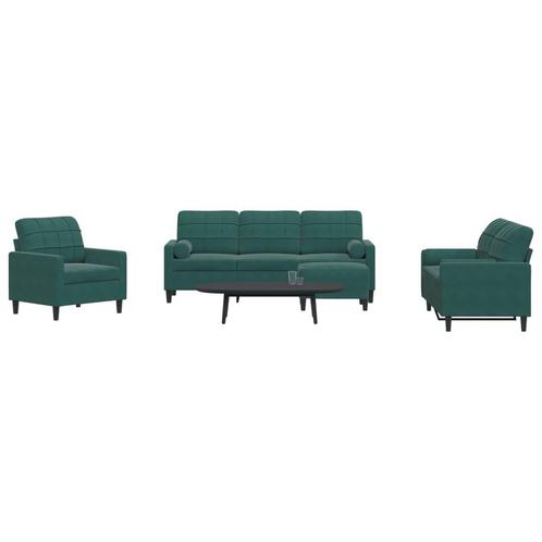 vidaXL 4-delige Loungeset met kussens en bolsters fluweel, Huis en Inrichting, Banken | Bankstellen, Nieuw, Stof, Vierpersoons of meer