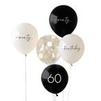 Ballonnen Set 60 Jaar 30cm 5st, Hobby en Vrije tijd, Verzenden, Nieuw
