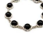 Zilver, 925 Sterling Zilver & Zwarte Onyx - Armband - Art