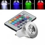 GU10 3W 16 klueren RGB LED lamp met afstandsbediening 1x, Verzenden, Nieuw