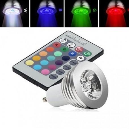 GU10 3W 16 klueren RGB LED lamp met afstandsbediening 1x, Huis en Inrichting, Lampen | Overige, Nieuw, Verzenden