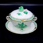 Herend - Exquisite Soup Cup with Rose Knob Lid and Saucer (3