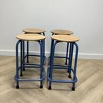 complete set 4x schoolkruk,  zithoogte 55 cm,  beuken -, Ophalen of Verzenden, Gebruikt, Hout